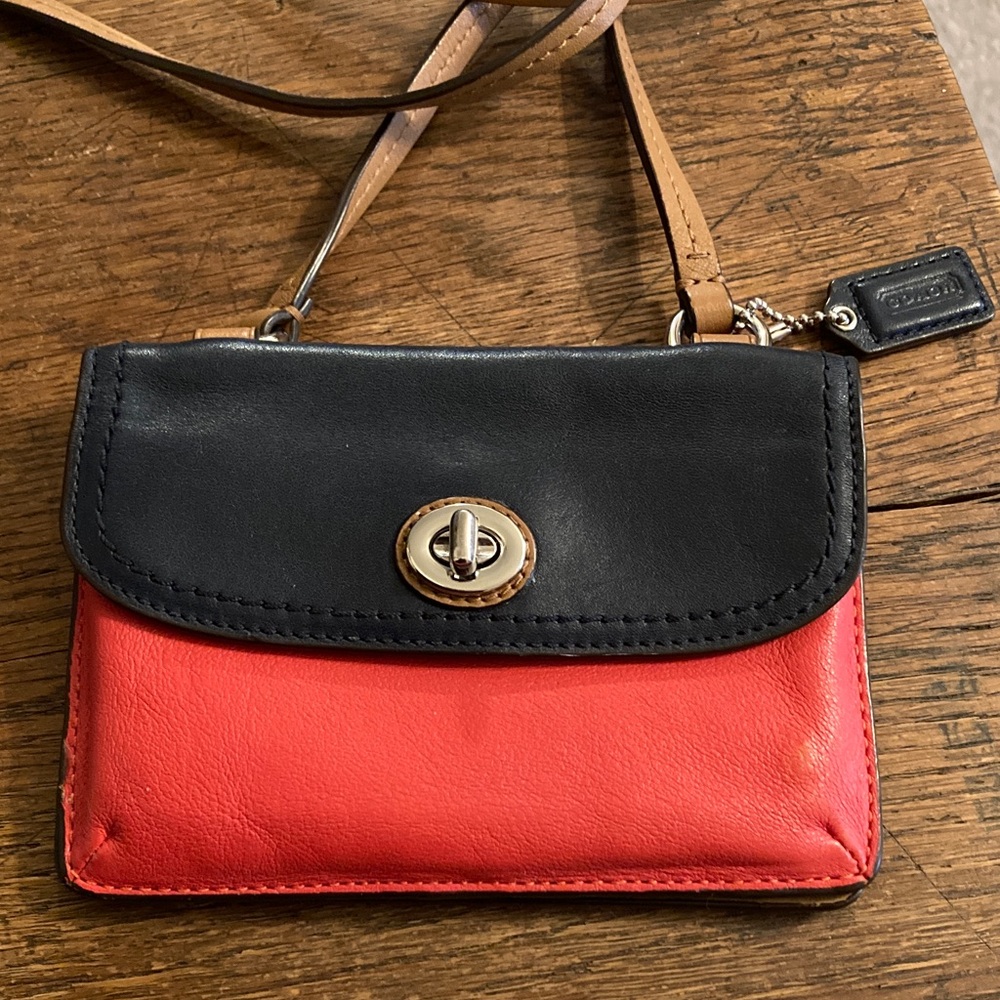 Coach Dylan Colorblock Leather Crossbody Wallet Bag EUC